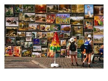 BN1686_32~Paintings-at-Open-Air-Gallery-at-Florian-Gate-Krakow-Poland-Posters